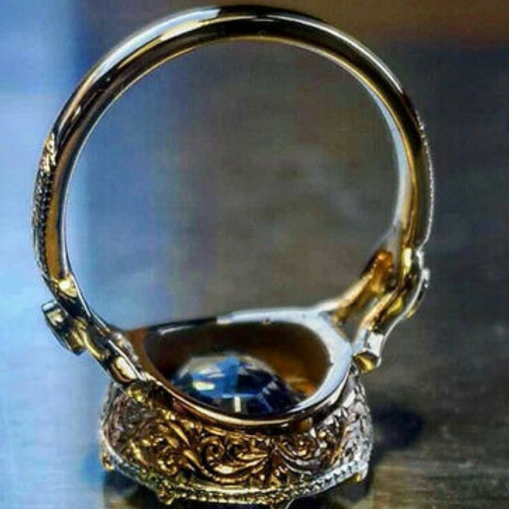 New Gorgeous 925 Silver Blue Sapphire ring Sz 6-10 - Picture 3 of 6